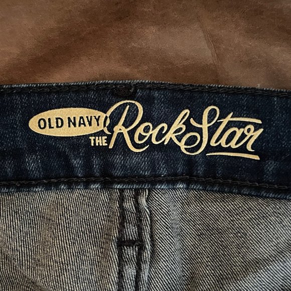 Old Navy Rock Star Jeans with Leather-like Highlight - size 6 - Picture 4 of 6